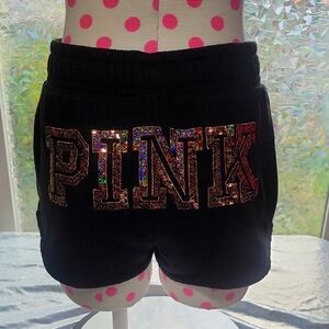 Y2k Pink VS Black With Rose Gold Holographic Bling Sequin Shorty Shorts Size: M
